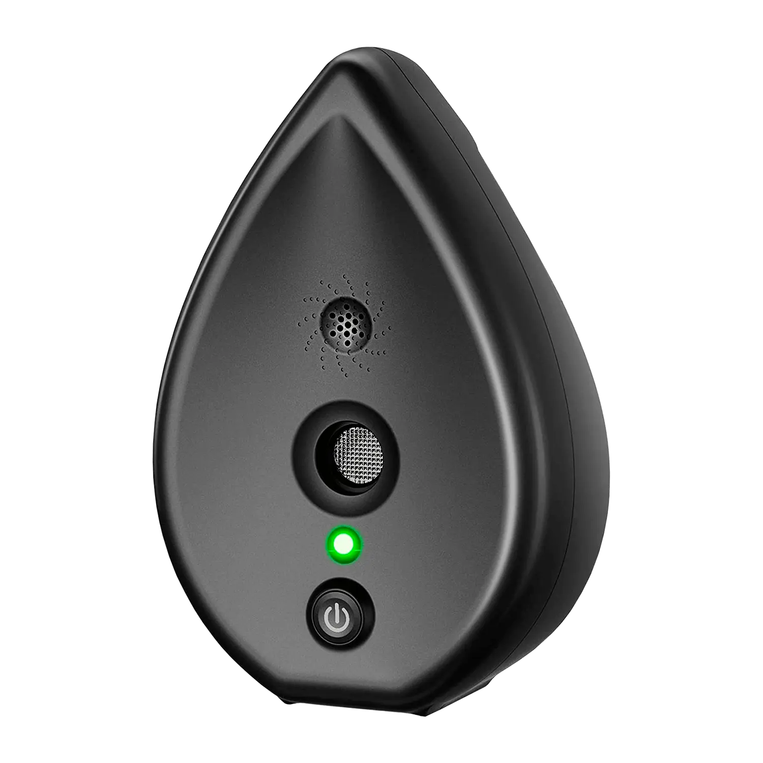 Black ultrasonic anti-barking device with front speaker, LED indicator, and power button.